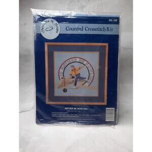 Needles 'N Hoops Counted Cross Stitch Kit Rather Be Bowling 570 11x11